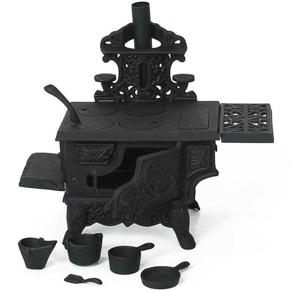 Black Mini Wood Cook Stove Set