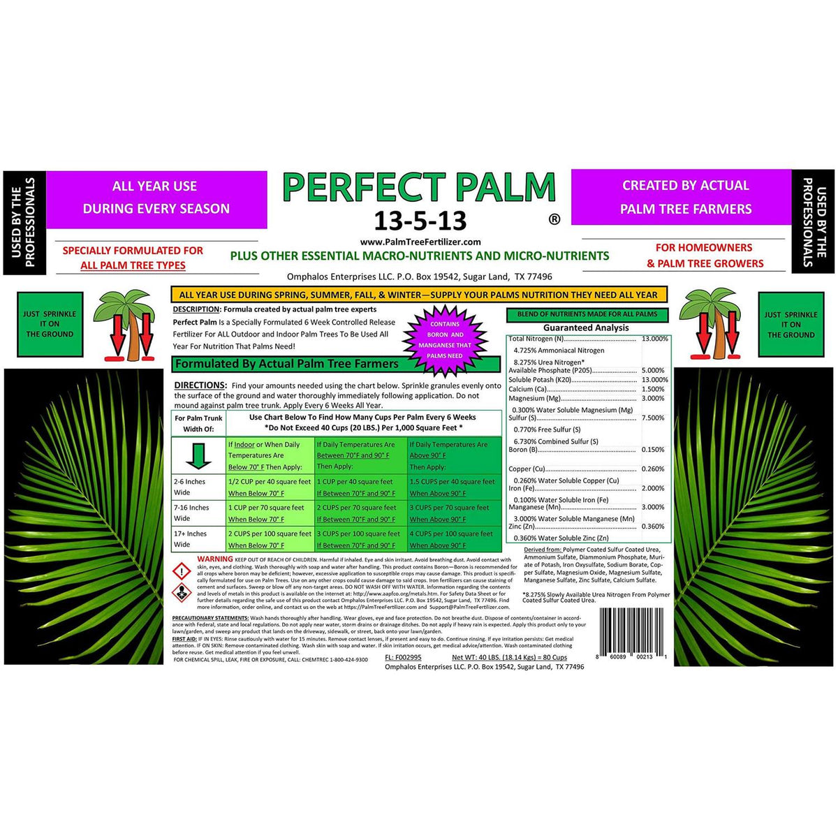 40 LB. Perfect Palm Fertilizer Bulk Bag