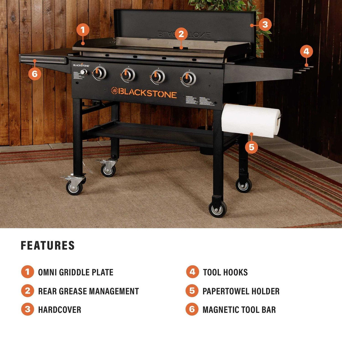 Blackstone 4-Burner 36 Griddle Cooking Station with Hard Cover