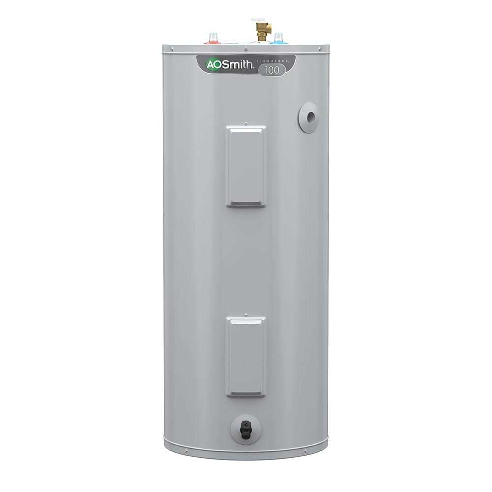 a.o. Smith Signature 100 40-Gallon Short 6-year Limited Warranty 3800-Watt Double Element Electric Water Heater E6-40R38D TTP