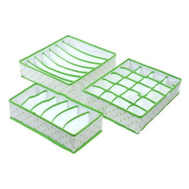 3PCS/SET Foldable Underwear Organizer Bra Tie Scarf Clothes Storage Box Container Wardrobe Closet Organizer Drawer Dividers Case